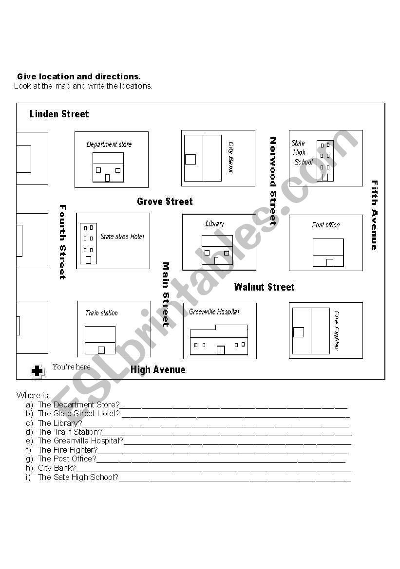 Directions worksheet