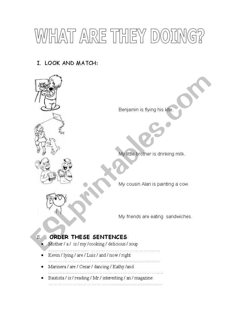 WHAT ARE THEY DOING? worksheet