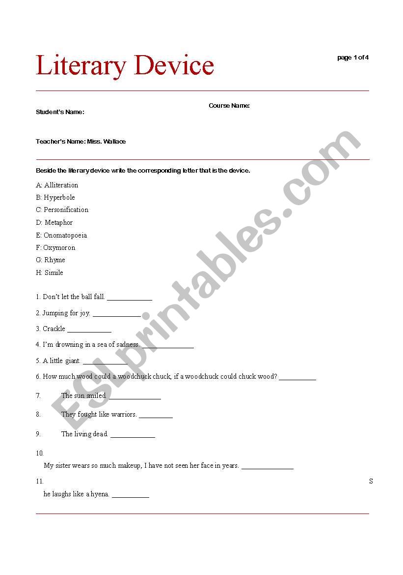 english-worksheets-literary-devices