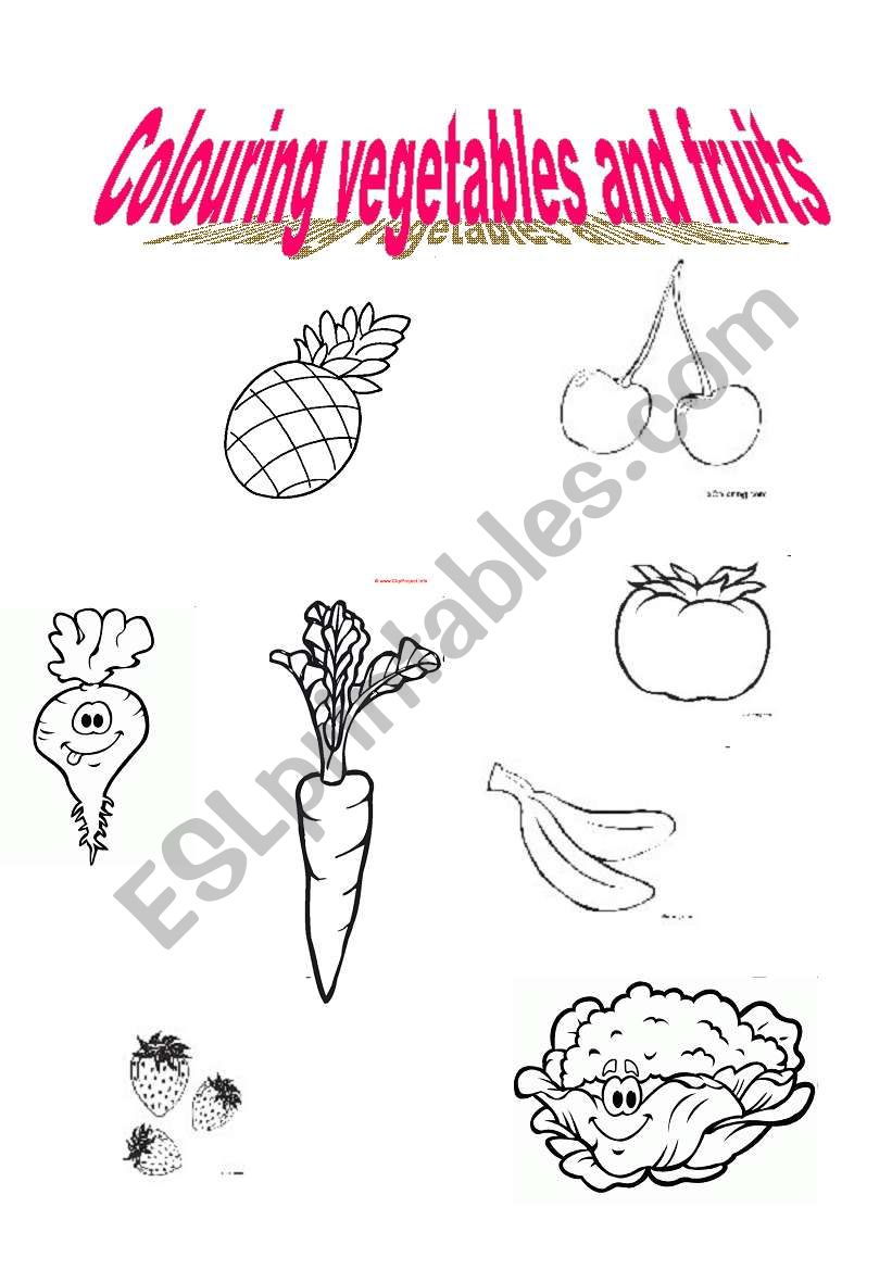 vegetables worksheet