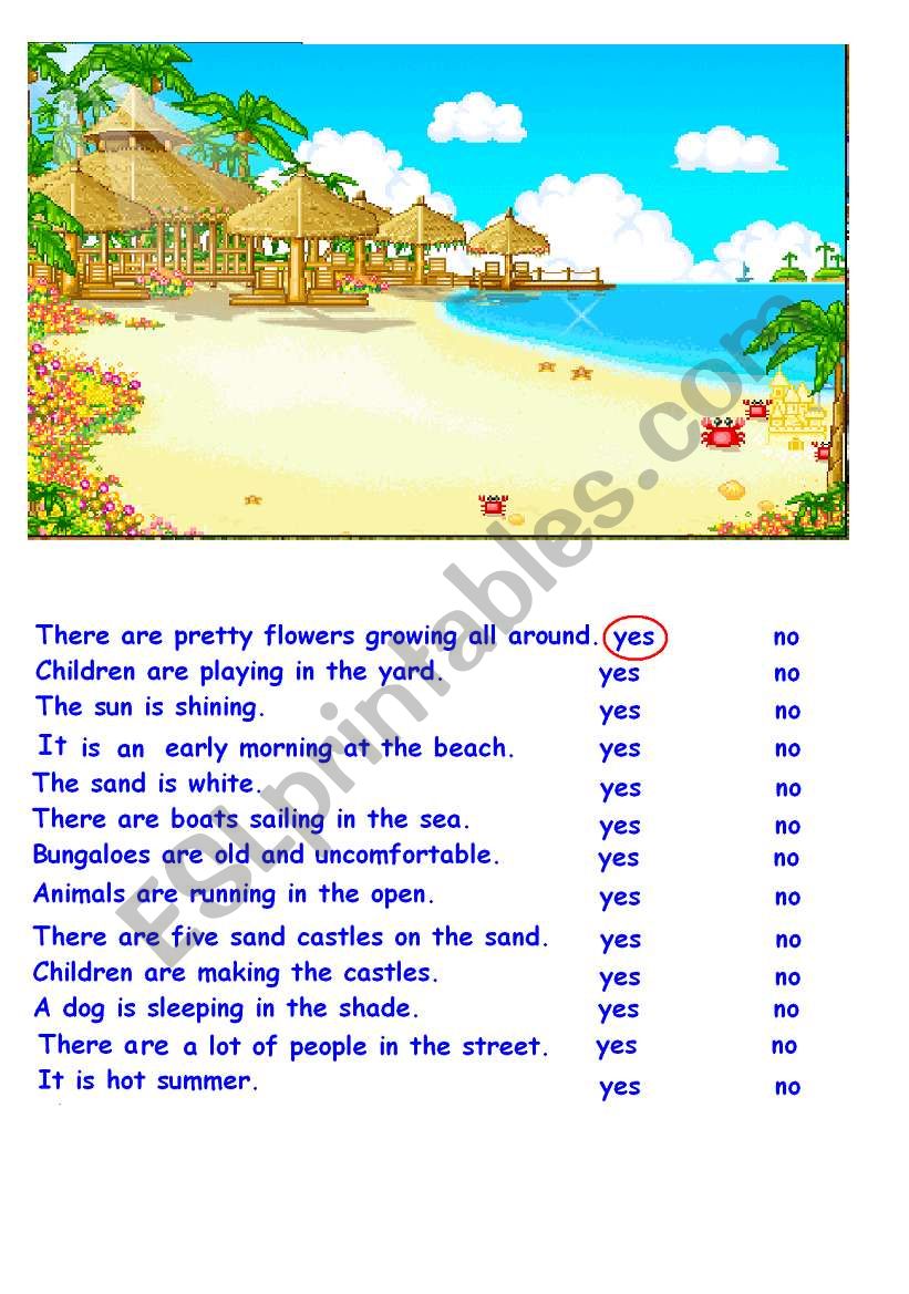 yes or no? worksheet