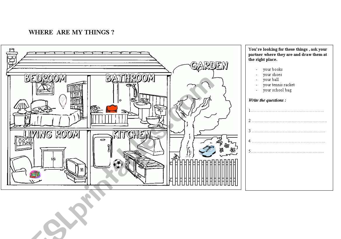 Where is ... Where are ...? worksheet