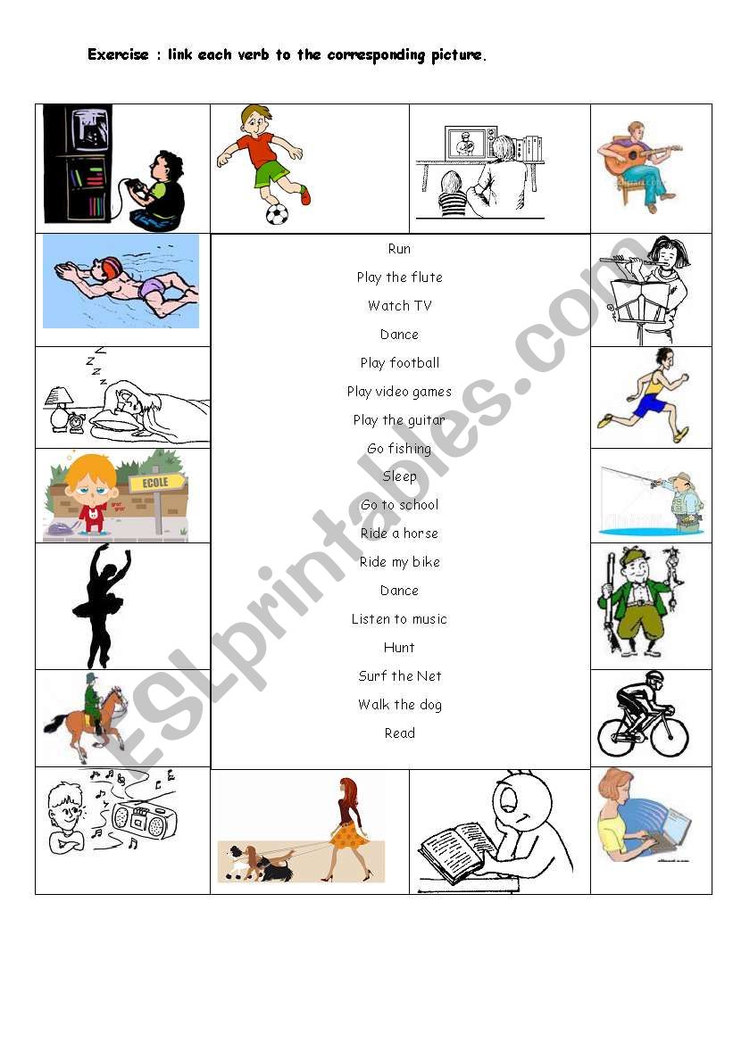 hobbies  worksheet