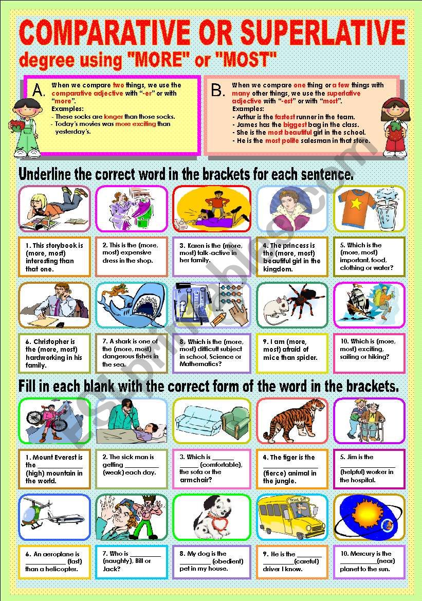 comparative-or-superlative-degree-using-more-or-most-esl-worksheet-by-ayrin