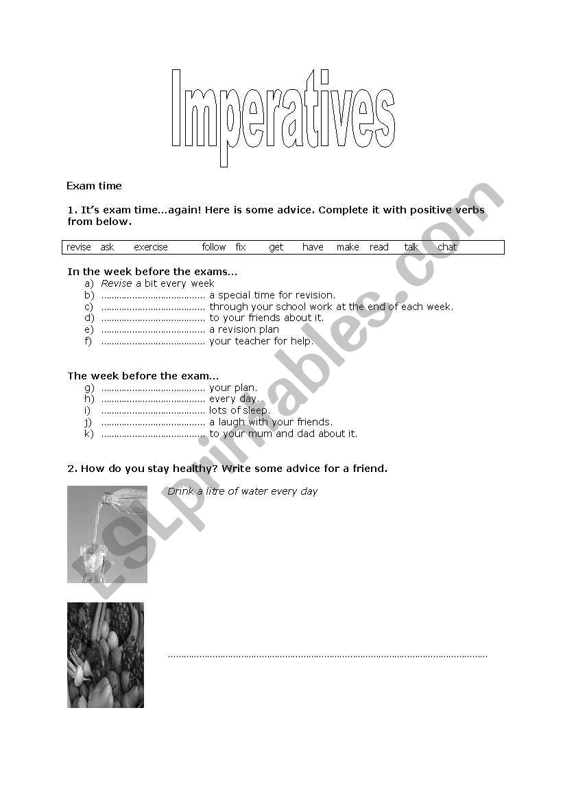 imperatives worksheet