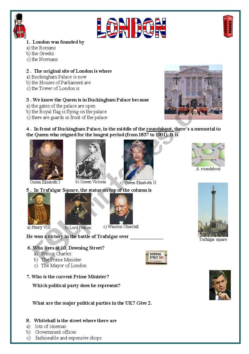 London quiz with key (editable)