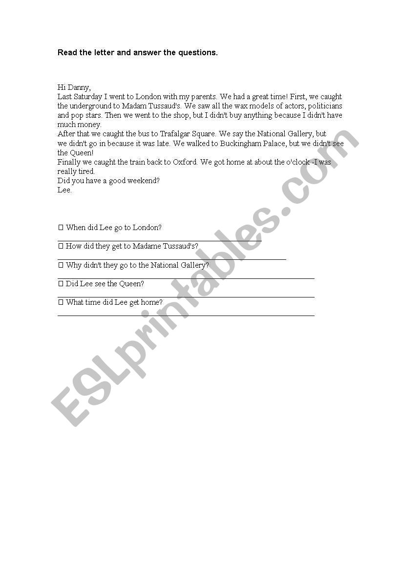 easy reading comprehension  worksheet