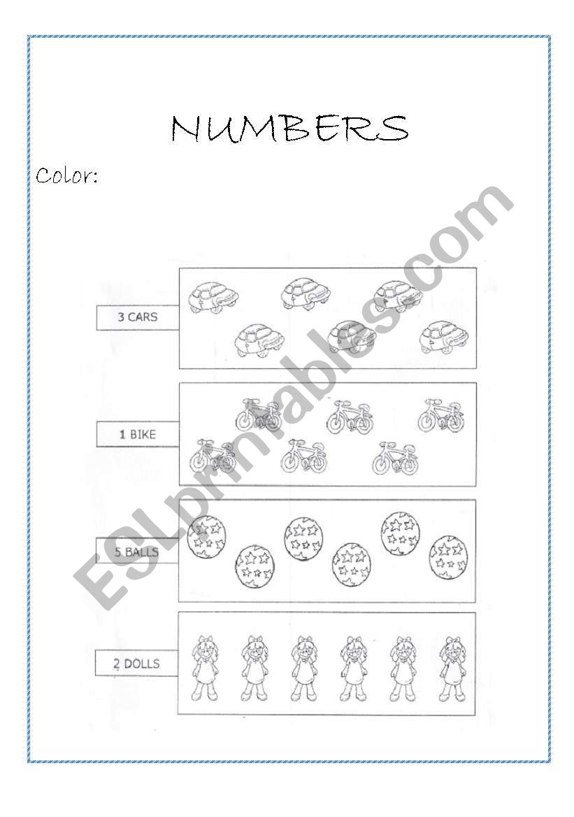 Identifying quantities - Numbers 1-5