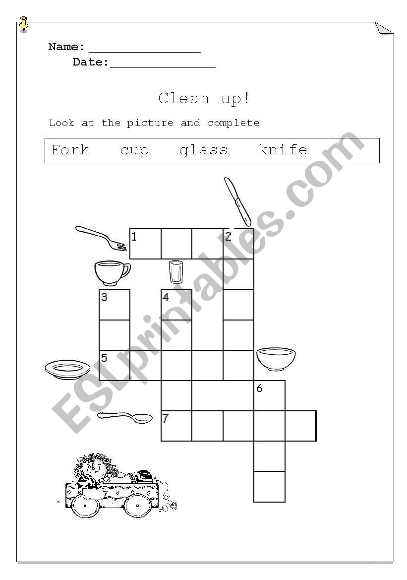 Kitchen supplies  worksheet