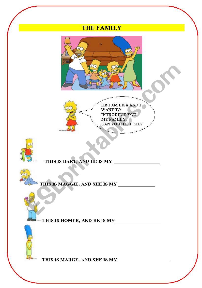 Crazy Simpsons Family! worksheet
