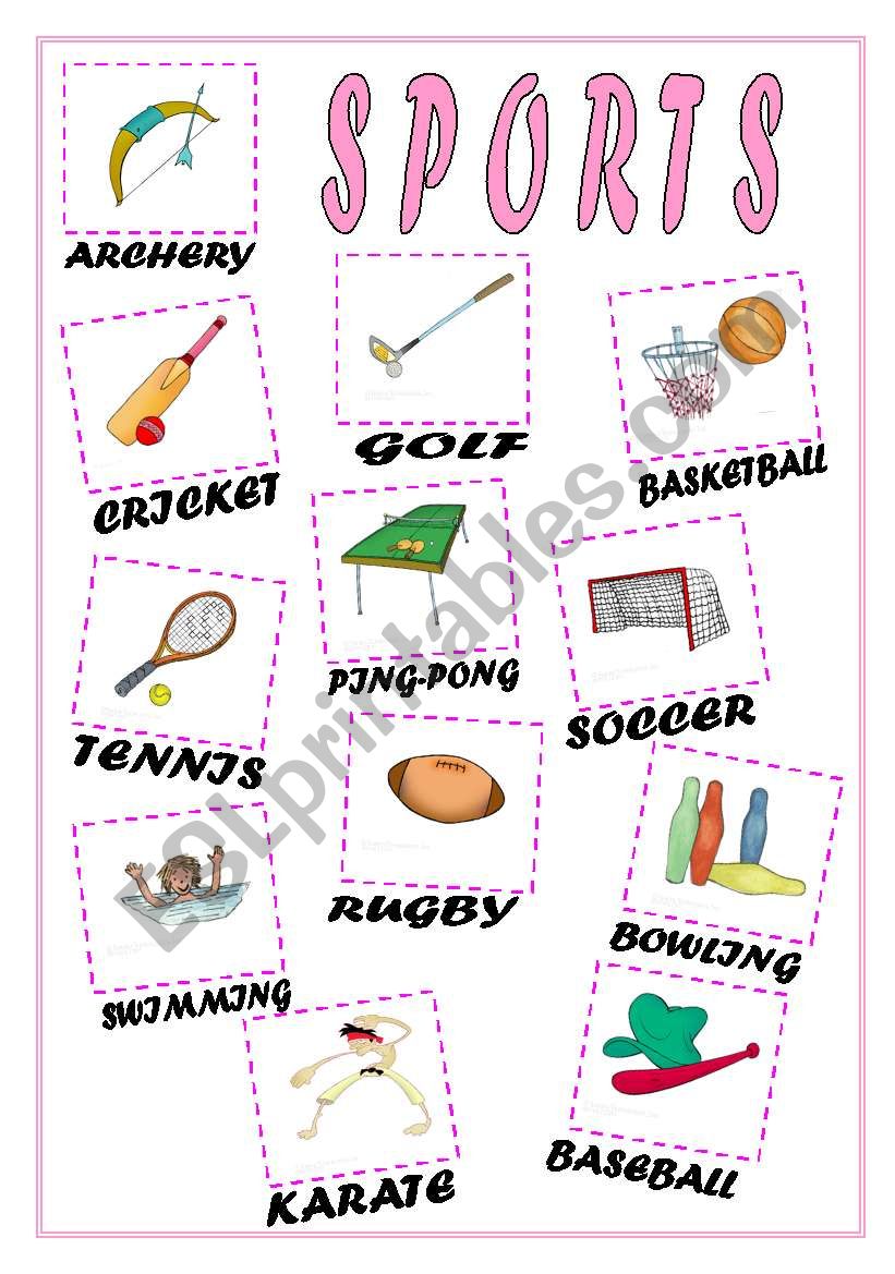 Sports Flashcards worksheet