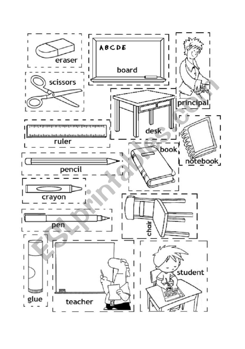 classroom vocabulary worksheet