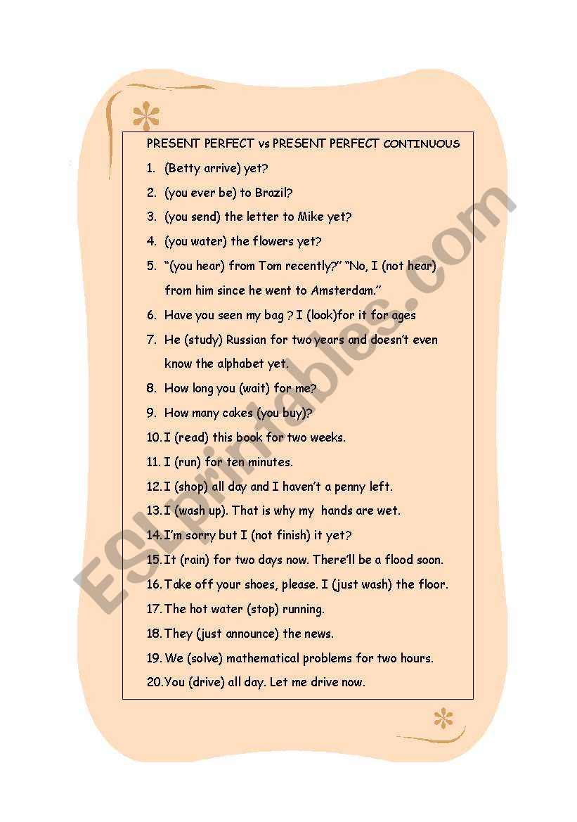 Present Perfect vs Present Perfect Continuous