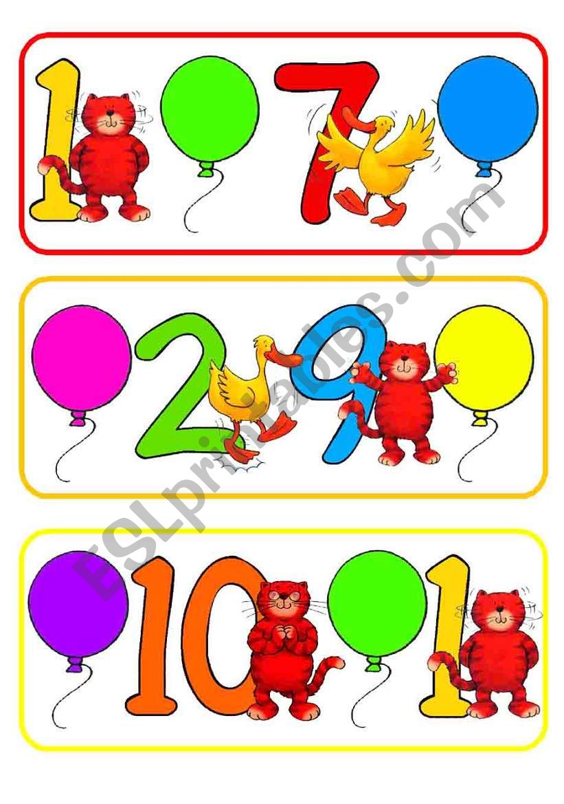 Colours - numbers Bingo worksheet