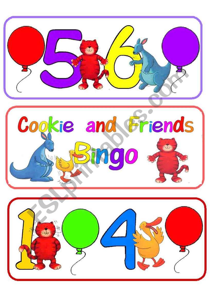 Numbers and colours bingo worksheet