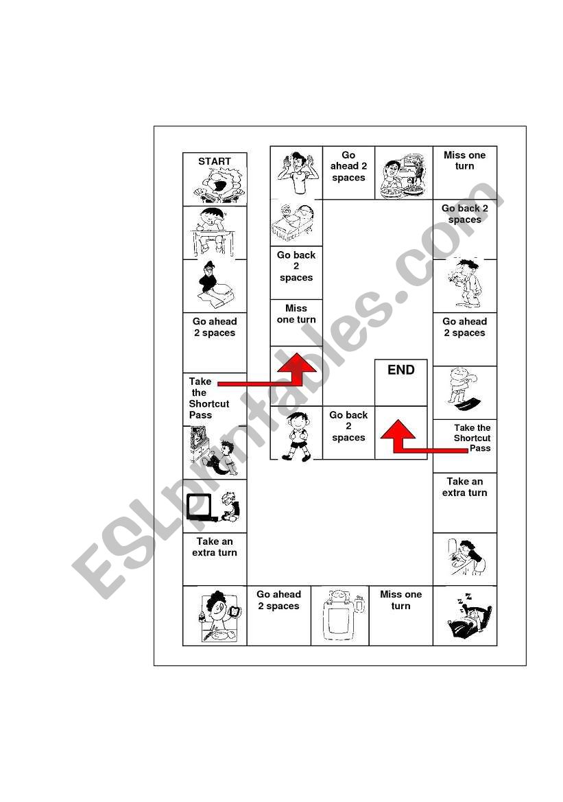 Daily Routine Board Game worksheet