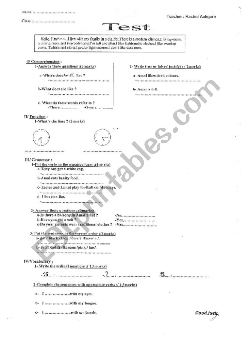 evaluation  worksheet