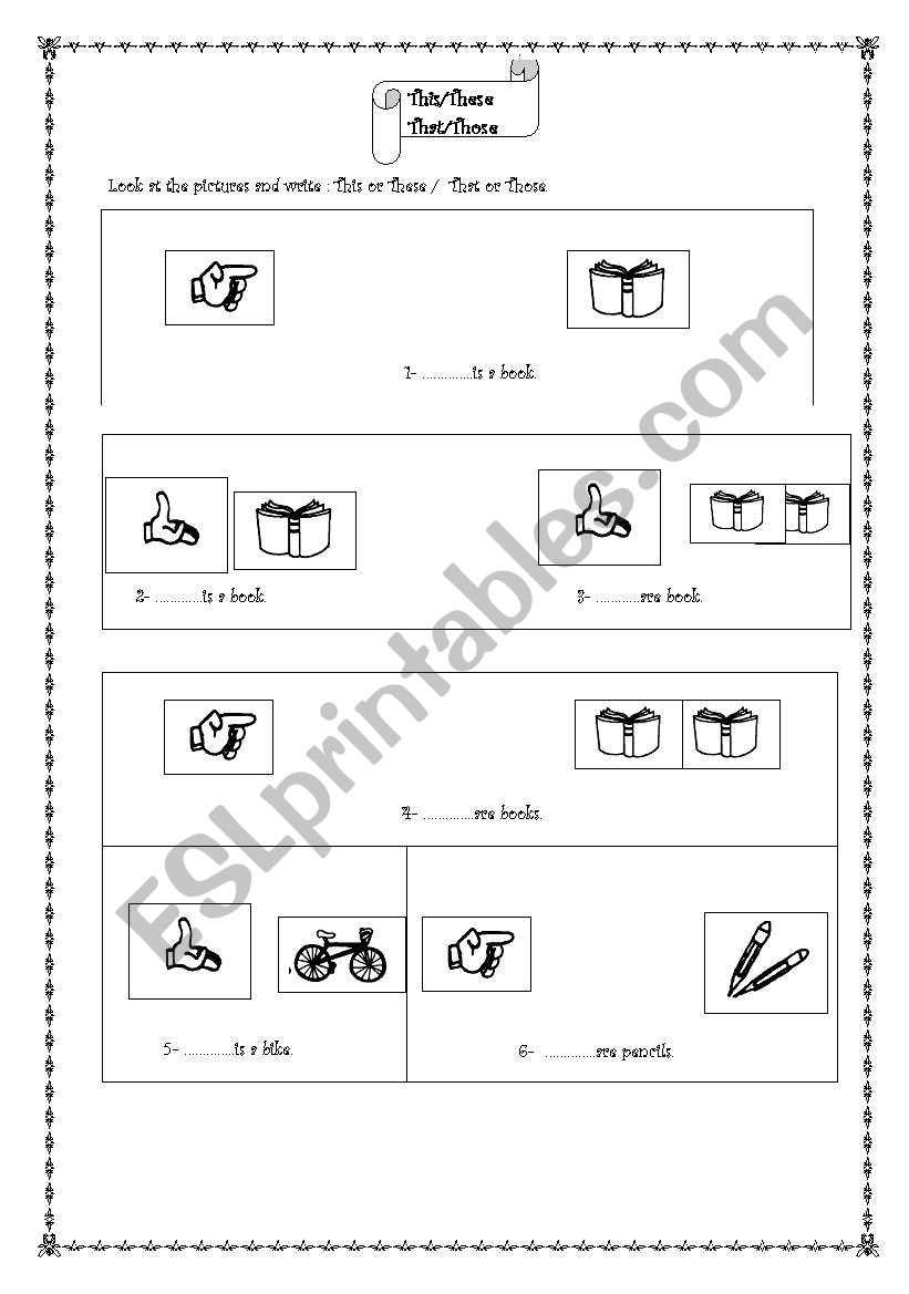 Demonstratives worksheet