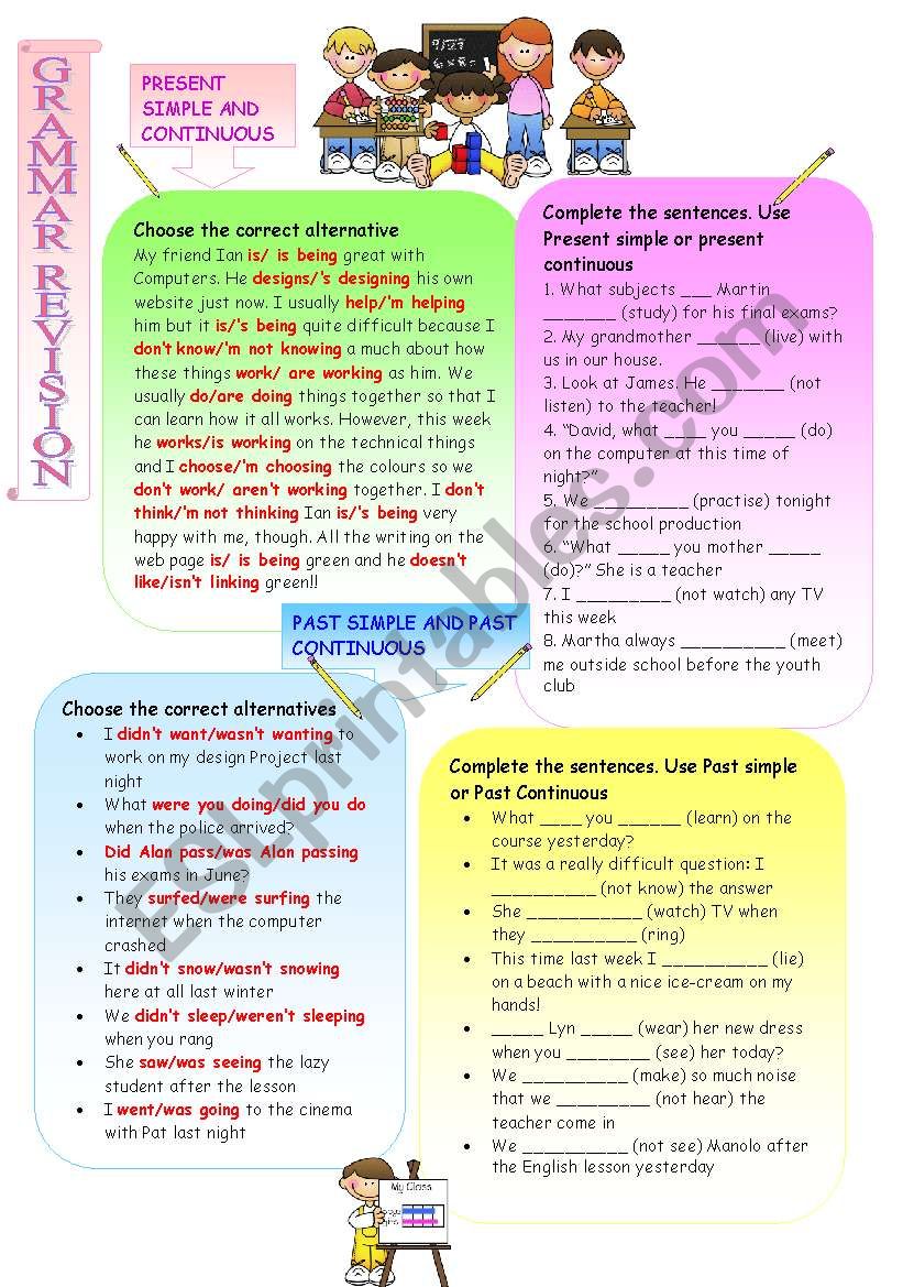 GRAMMAR REVISION worksheet