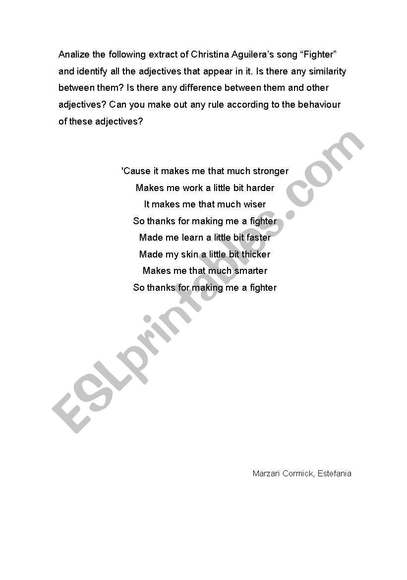 Comparative Adjectives worksheet