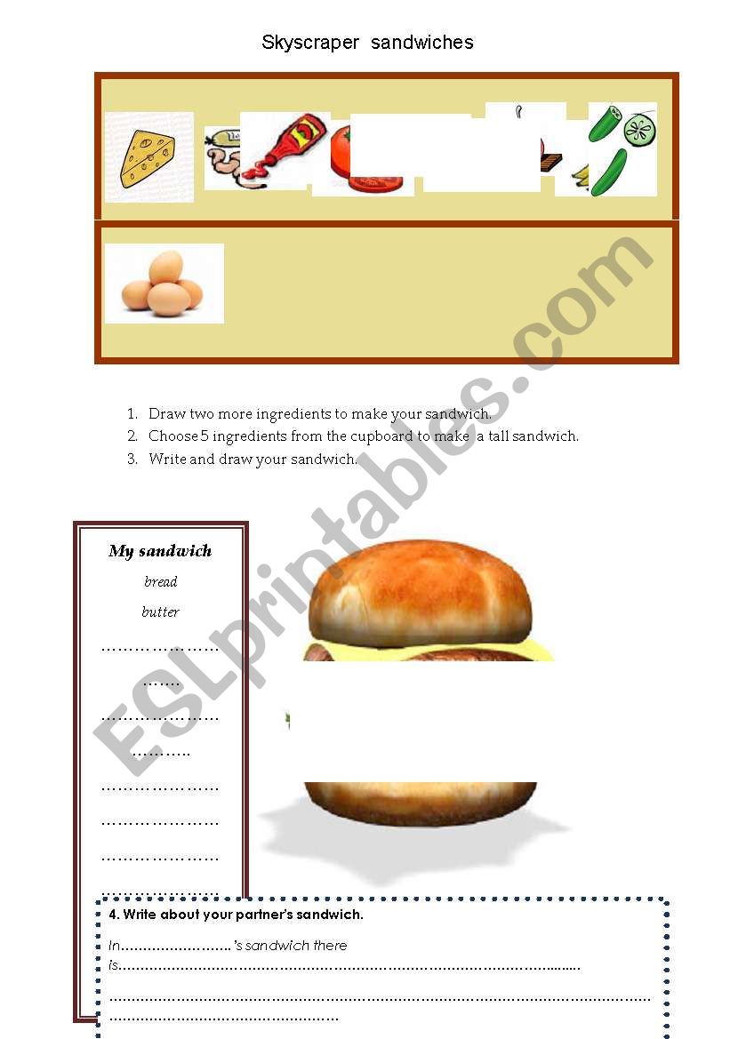 Skyscraper sandwiches worksheet