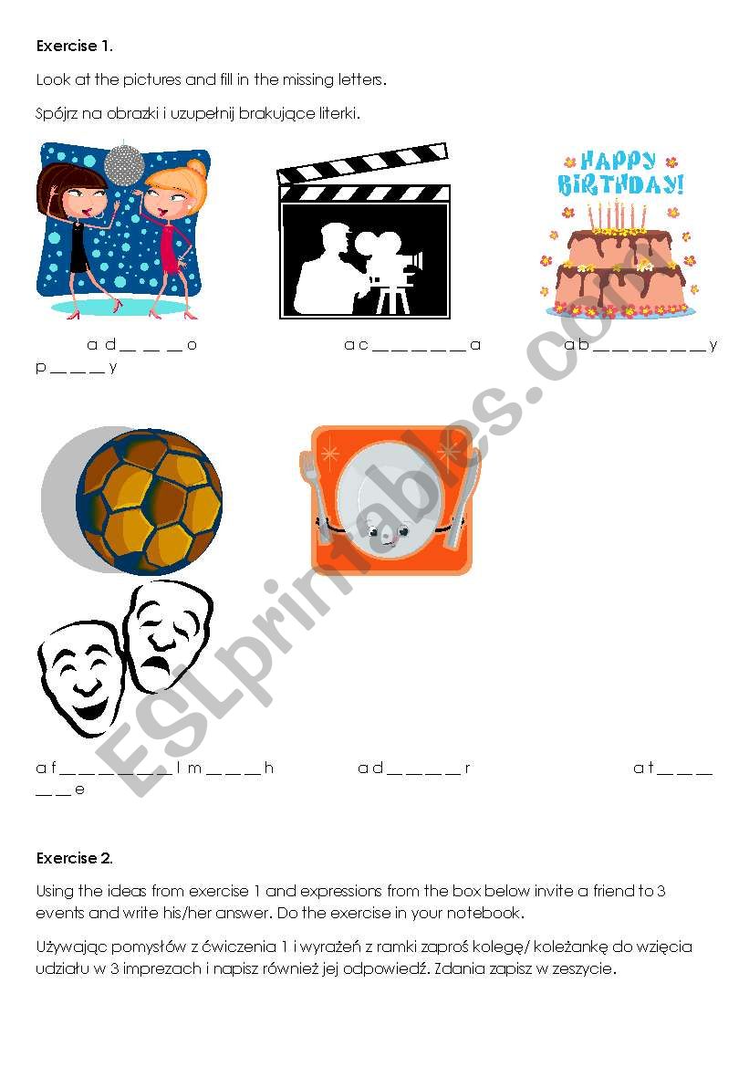 inviting people worksheet