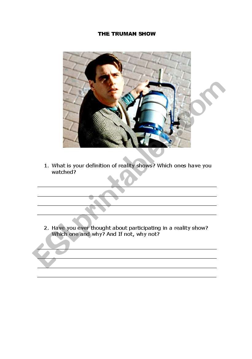 The Truman show worksheet