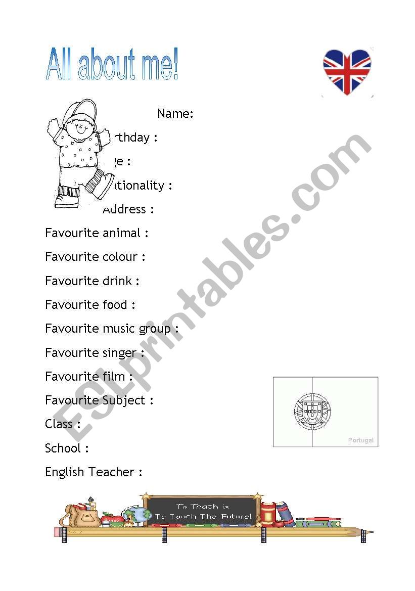 Boys profile worksheet