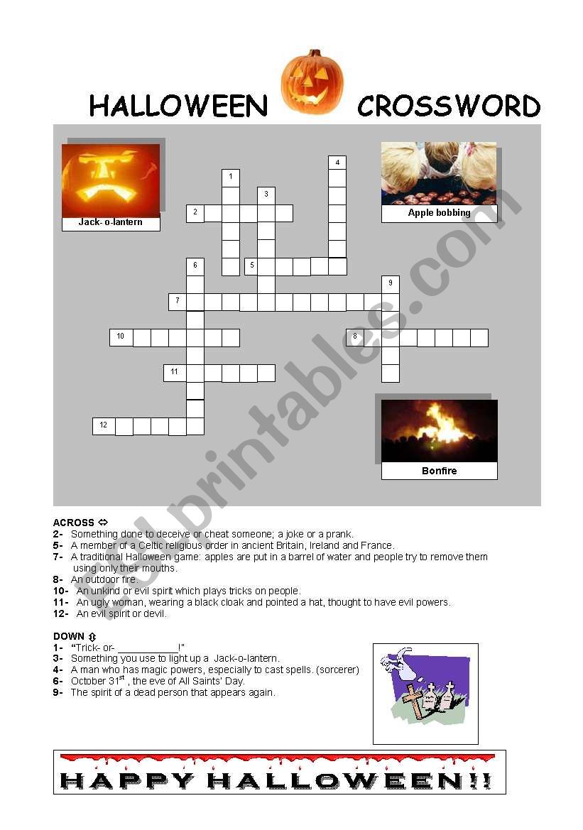 Halloween Crossword worksheet