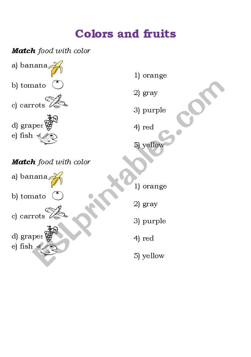 Colors & Food worksheet