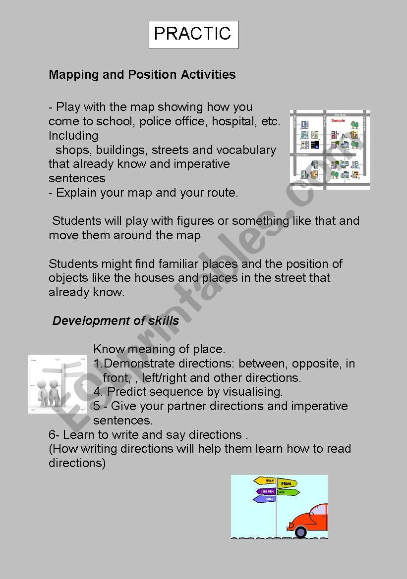 GIVING DIRECTIONS worksheet