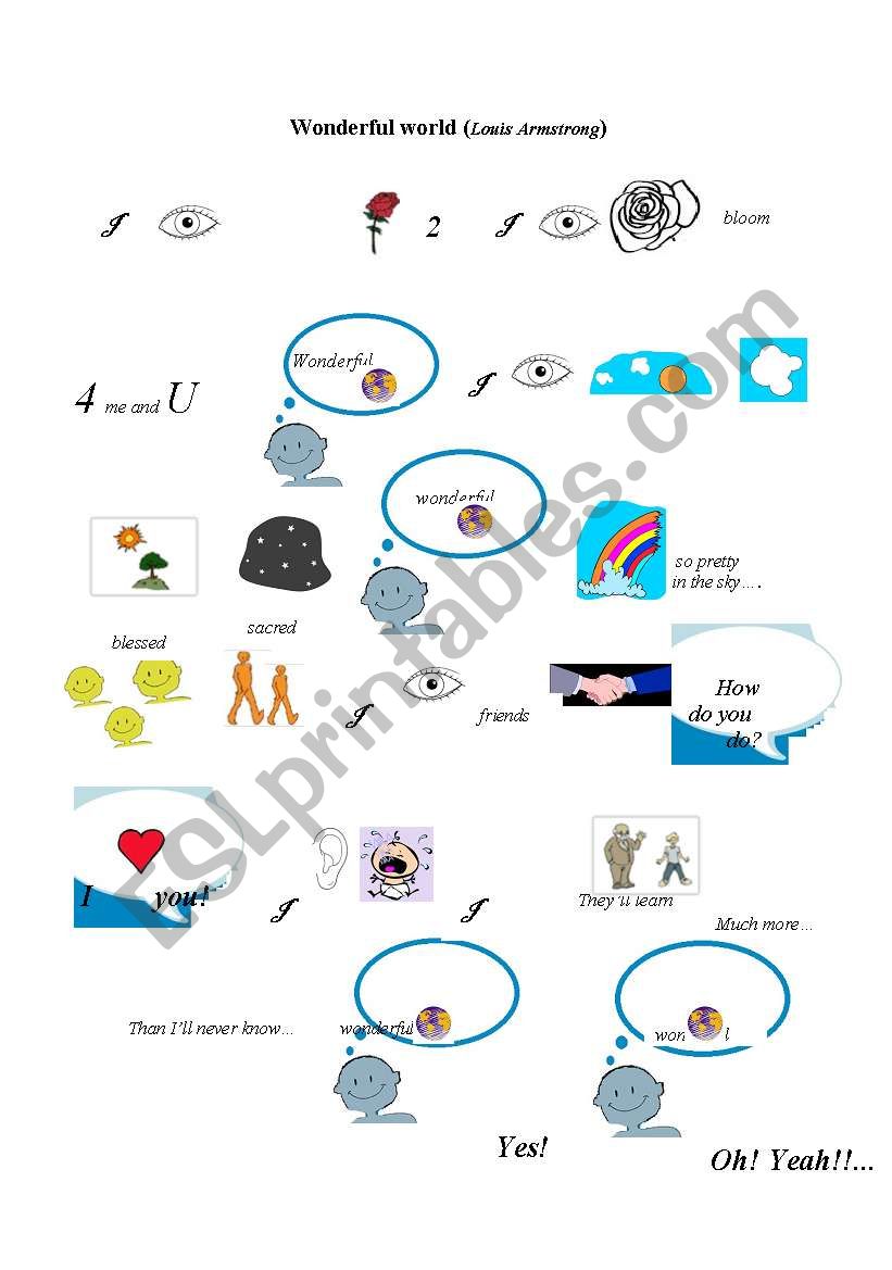 Wonderful World Song worksheet