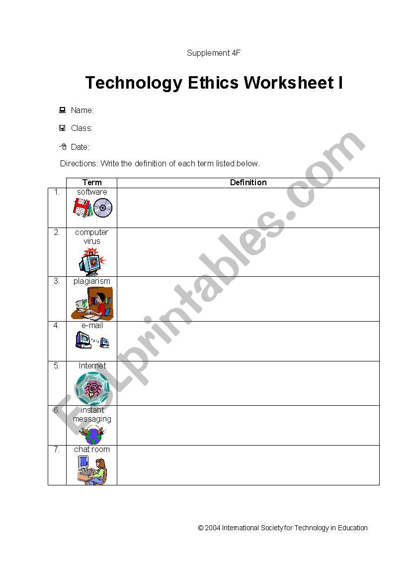 Computers: Vocabulary worksheet