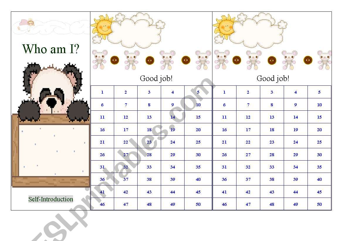Stamp or sticker board worksheet