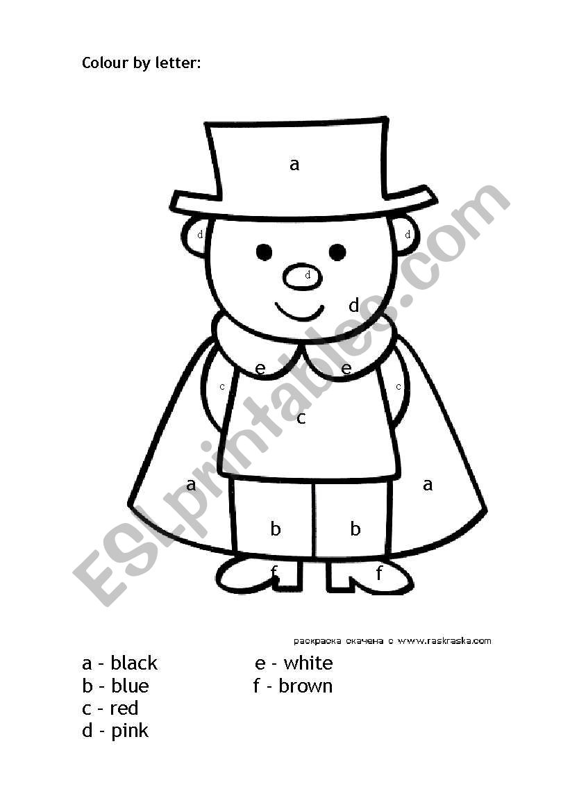 colour by letter worksheet