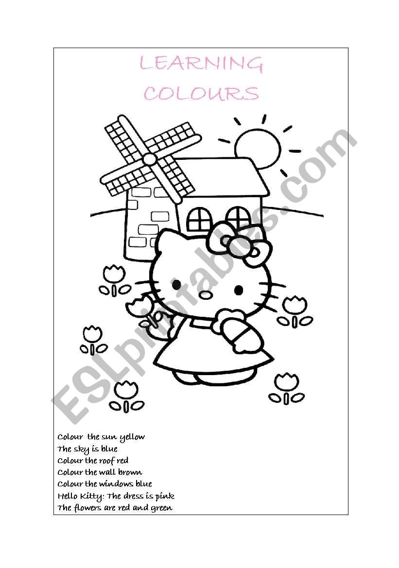 Learning colours worksheet