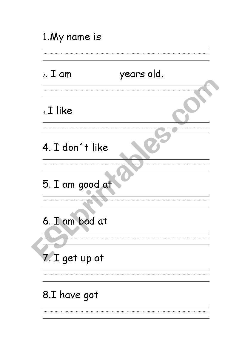My name is worksheet