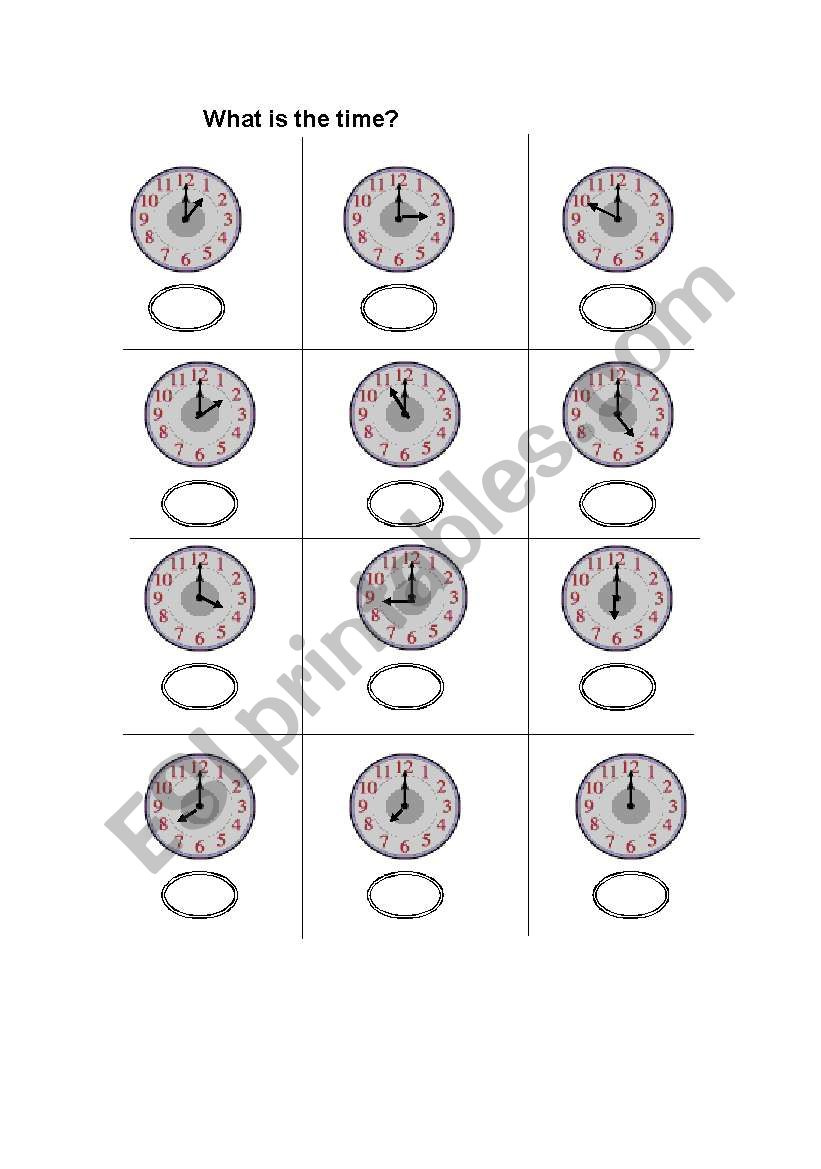 what is the time? worksheet