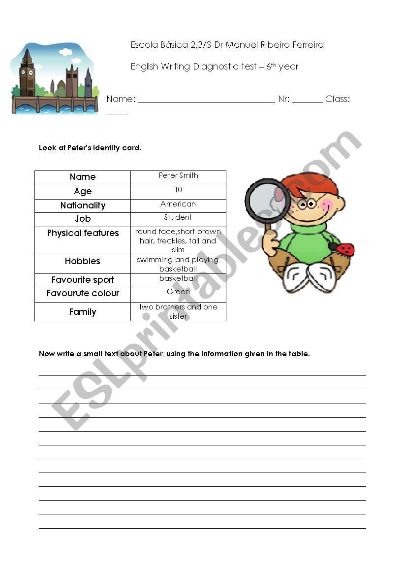 Personal Identification worksheet