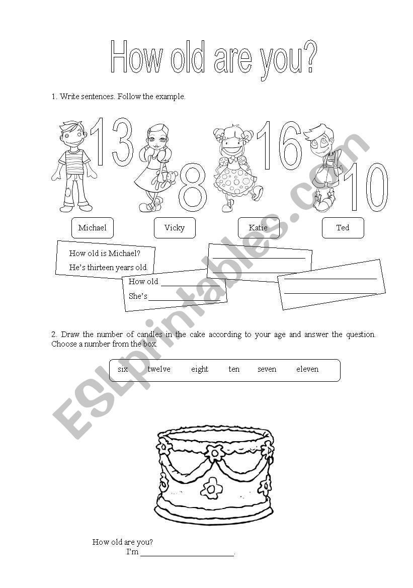 How old r u? worksheet