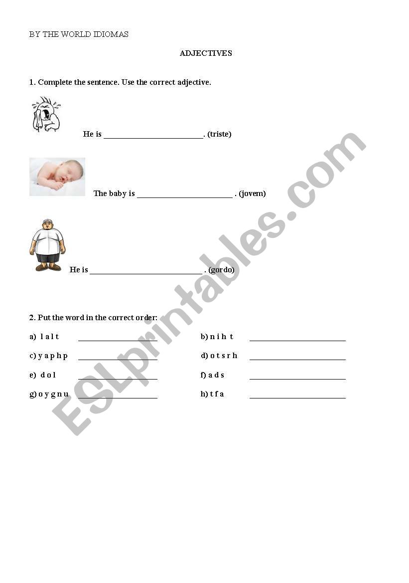 adjectives worksheet
