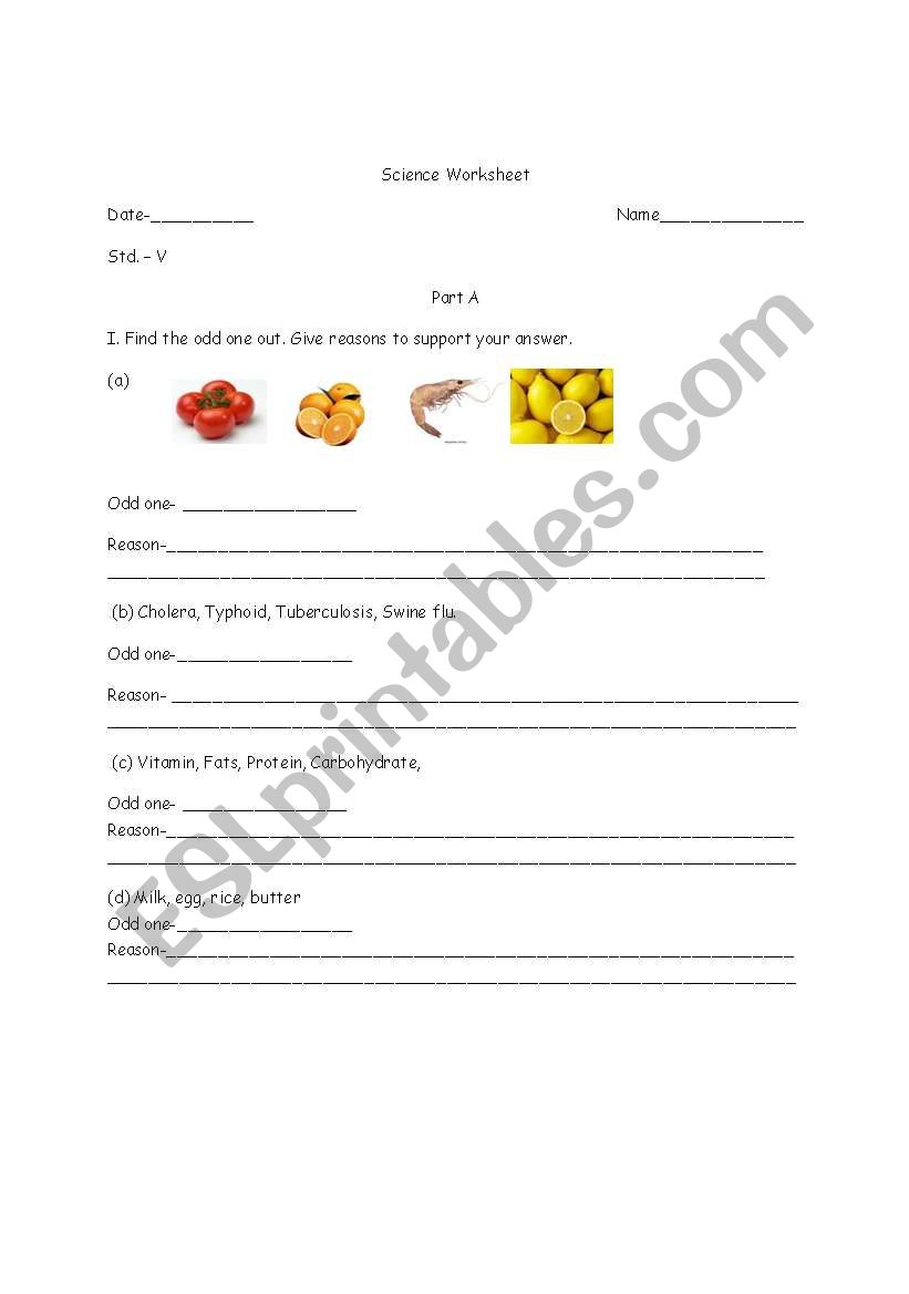 Nutrition worksheet