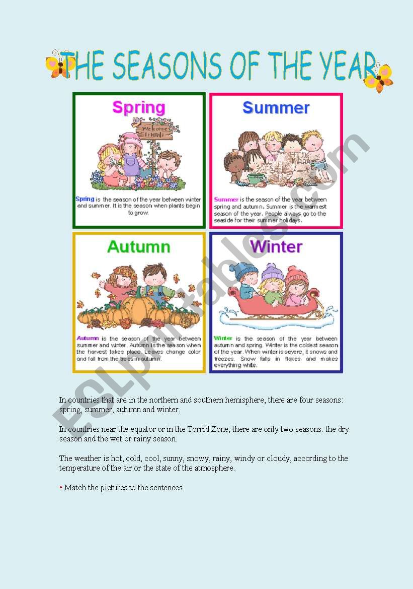 SEASONS worksheet