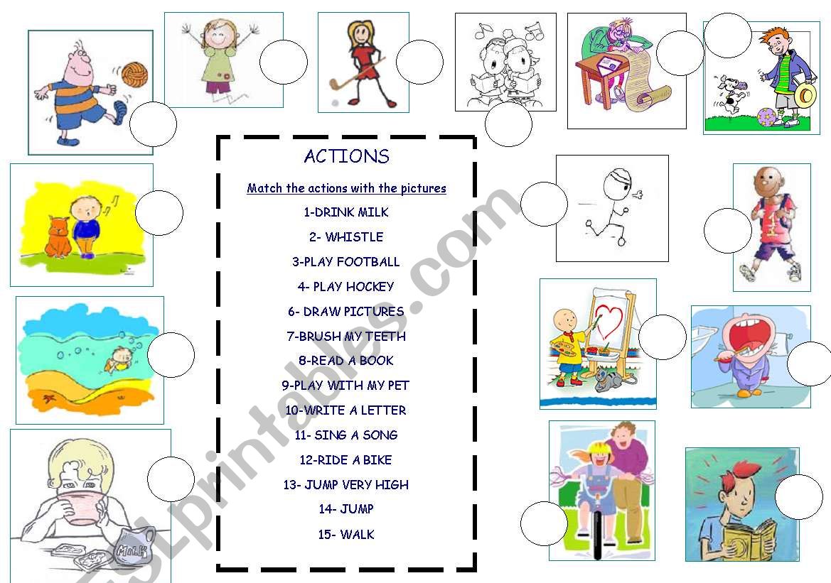 ACTIONS PICTURE DICTIONARY worksheet