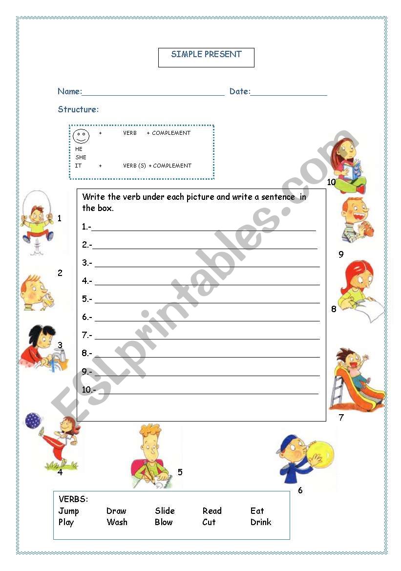 Simple present practice worksheet