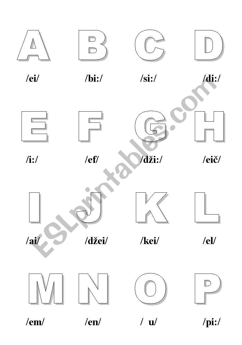 Alphabet with transcription worksheet