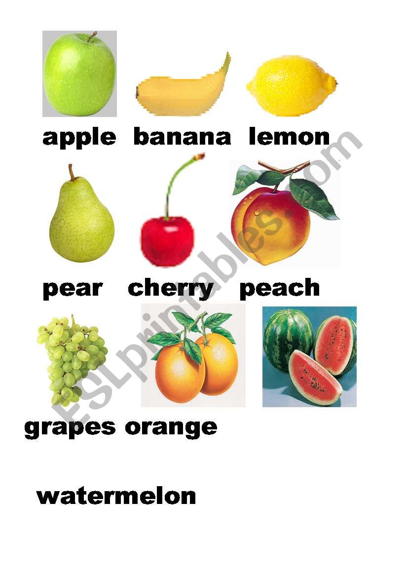 fruits worksheet