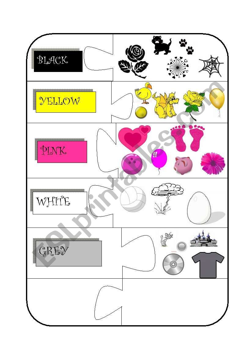 Colour cards 2 worksheet