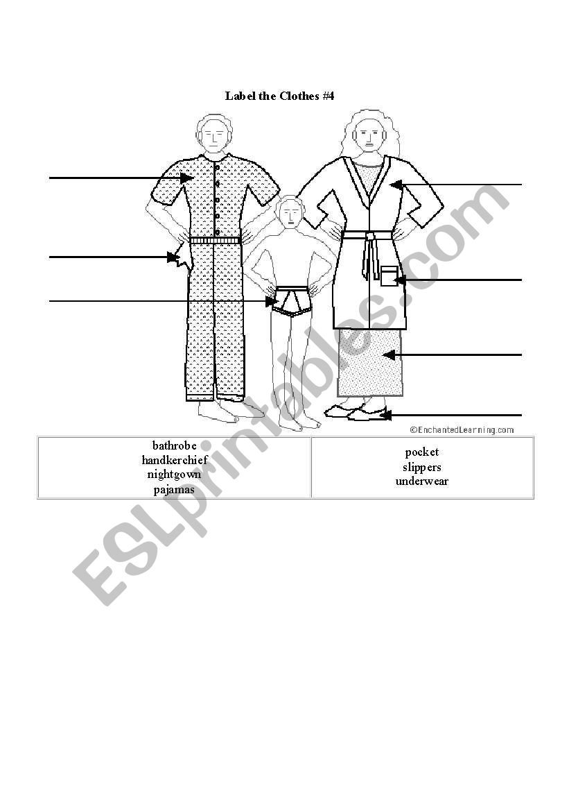 Label the Clothes#4 worksheet