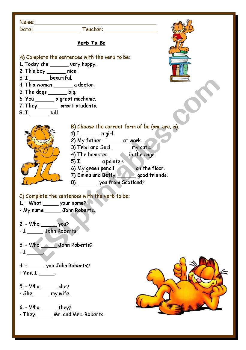 Verb To Be 2/2 worksheet